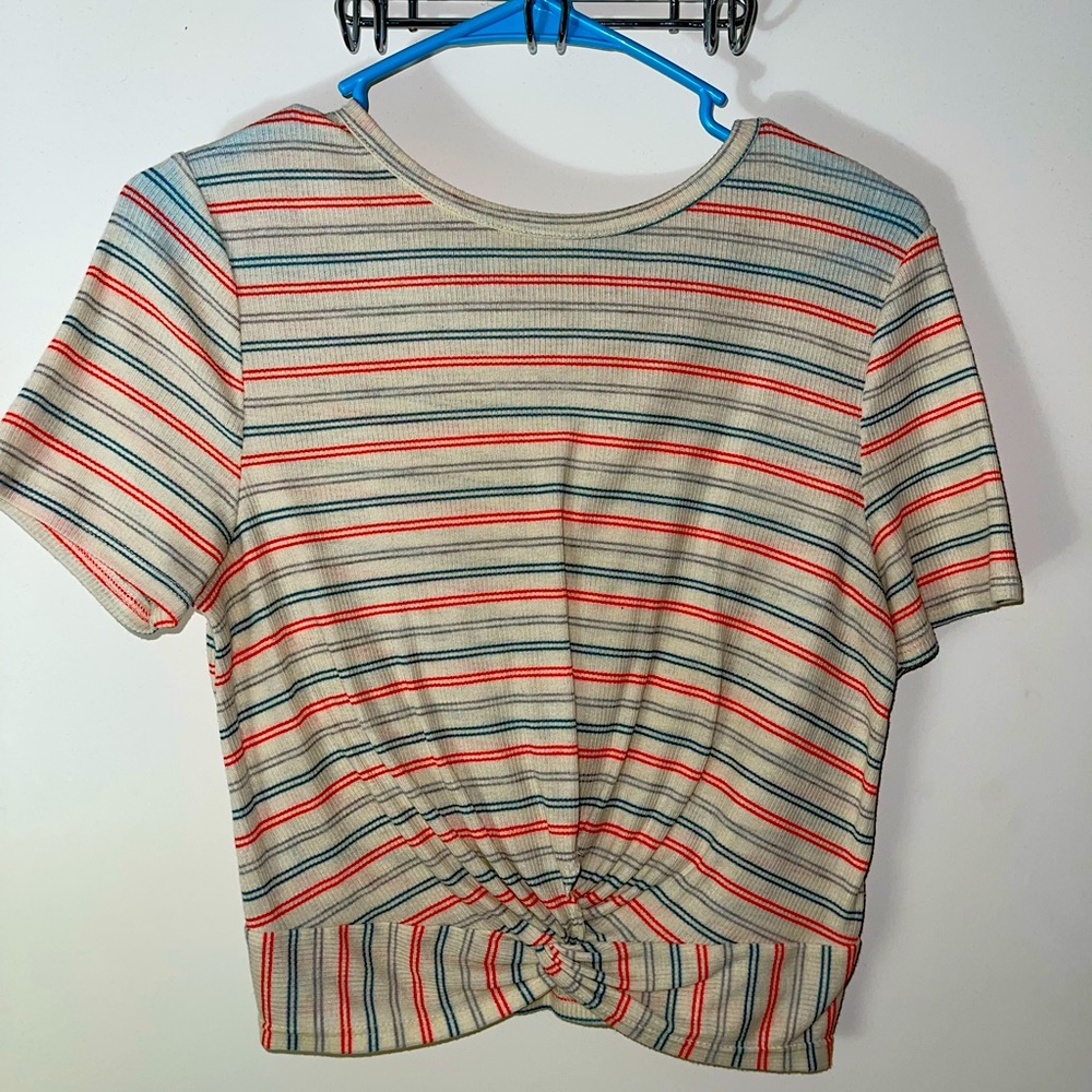 Stripped crop top that ties size medium by gaze